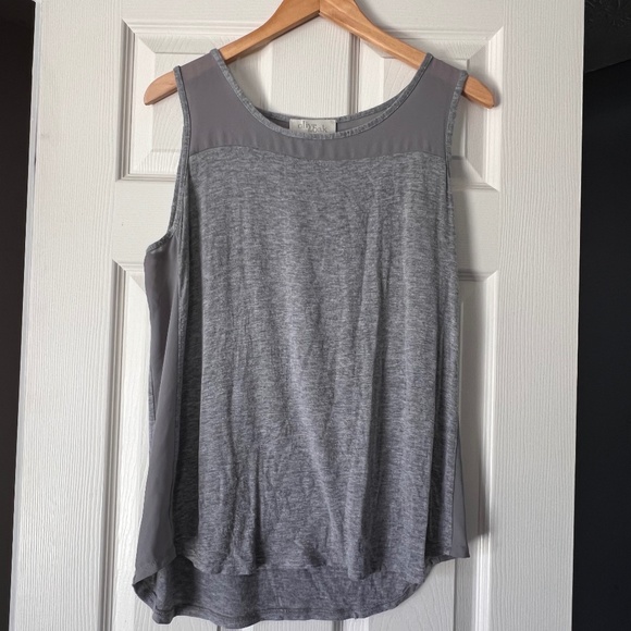 Olive & Oak Gray Tank Top with Sheer Sides Size L - Picture 1 of 4